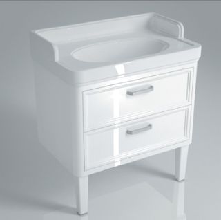 Kerama Marazzi Тумба напольная  POMPEI для раковины 80 см, 2 ящика, белая PO.M.80.2/WHT